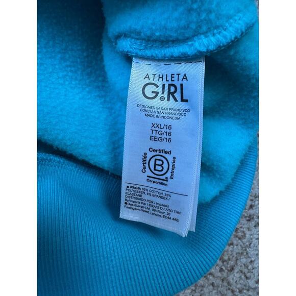 ATHLETA GRLS zip up Hoodie/Sweatshirt/Fleece, size XXL (16) Teal/Blue - Picture 7 of 9